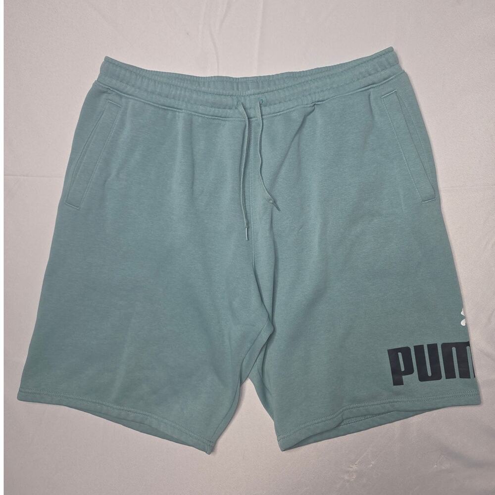 PUMA Men's Power / Logo Fleece Shorts in a sage green color Size XL